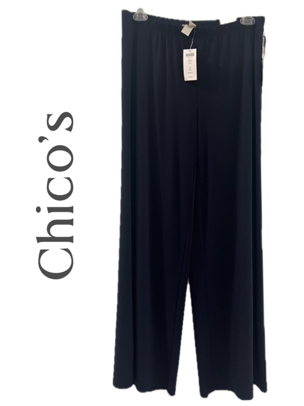 Chico's Black Wide-Leg Knit Pants